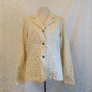 Liz Claiborne Cream Blazer with Flower Pattern